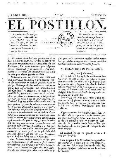 Postillón, El. 7/4/1837. [Issue]