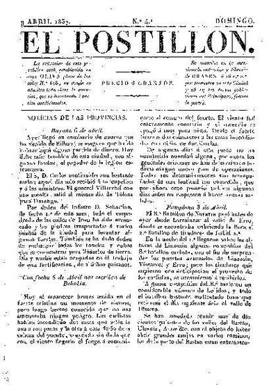 Postillón, El. 9/4/1837. [Ejemplar]