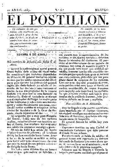 Postillón, El. 11/4/1837. [Issue]
