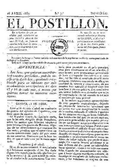Postillón, El. 16/4/1837. [Issue]