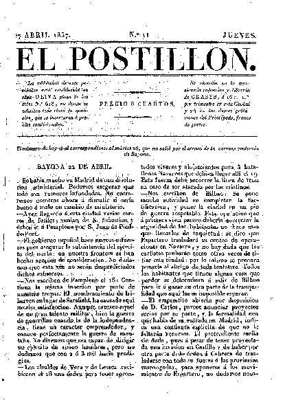 Postillón, El. 25/4/1837. [Issue]