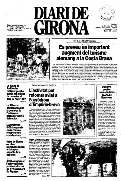 Diari de Girona. 12/1/1988. [Ejemplar]