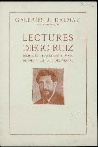 Lectures Diego Ruiz. [Record]