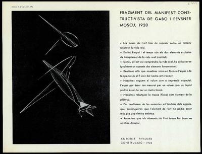 Fragment del Manifest Constructivista de Gabo i Pevsner Moscu, 1920. [Record]