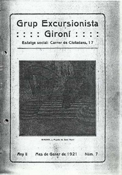 Butlletí del Grup Excursionista i Esportiu Gironí (GEiEG). 1/1921. [Issue]