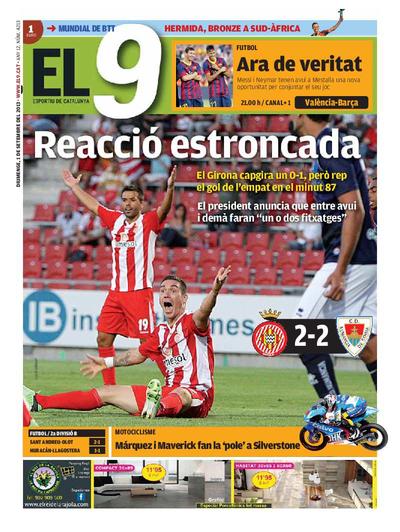 9 Esportiu. Comarques gironines, El. 1/9/2013. [Issue]