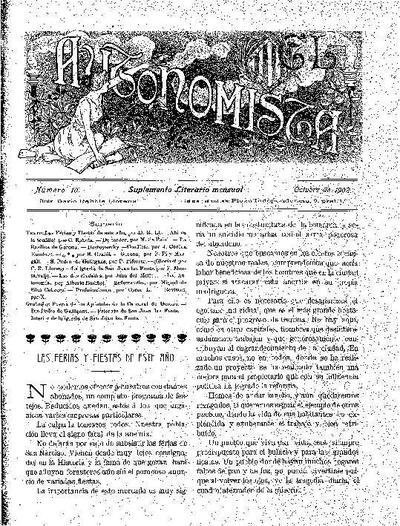 Autonomista. Suplement Literari, L'. 1/10/1902. [Issue]
