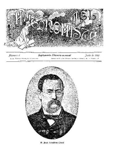 Autonomista. Suplement Literari, L'. 1/6/1903. [Issue]