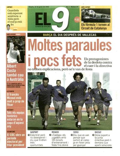 9 Esportiu, El. 22/1/2002. [Issue]