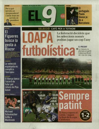 9 Esportiu, El. 30/1/2002. [Issue]