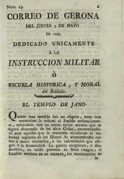 Correo de Gerona. 7/5/1795. [Exemplar]