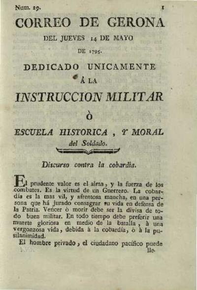 Correo de Gerona. 14/5/1795. [Exemplar]