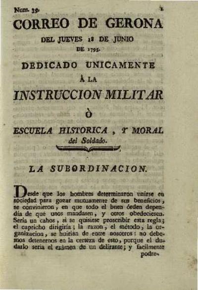 Correo de Gerona. 18/6/1795. [Exemplar]