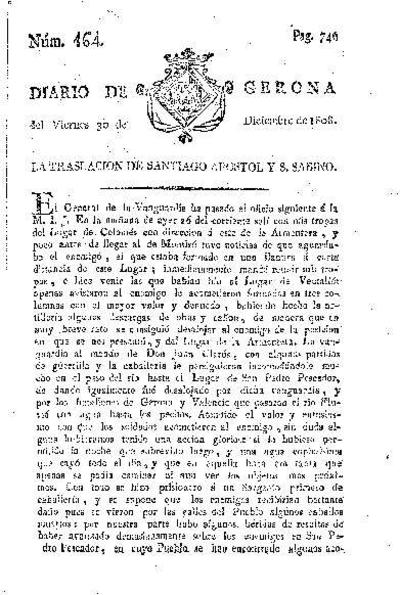 Diario de Gerona. 30/12/1808. [Exemplar]