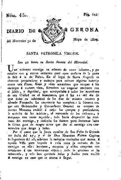 Diario de Gerona. 31/5/1809. [Issue]