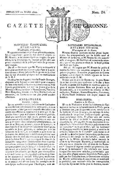 Gazette de Gironne. 22/3/1812. [Issue]