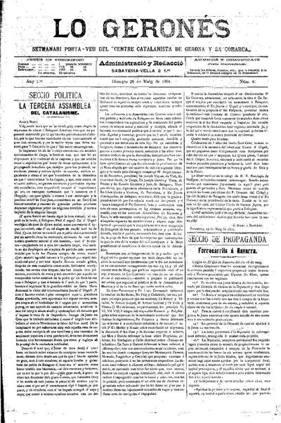 Geronés, Lo. 26/5/1894. [Exemplar]