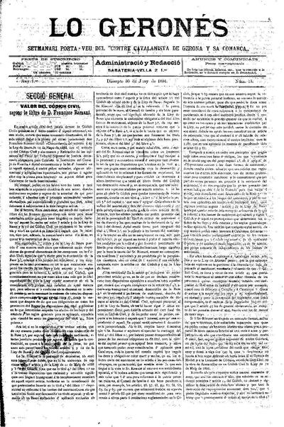 Geronés, Lo. 30/6/1894. [Issue]
