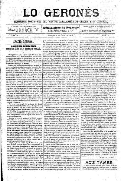 Geronés, Lo. 7/7/1894. [Issue]