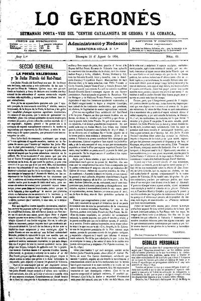 Geronés, Lo. 11/8/1894. [Issue]