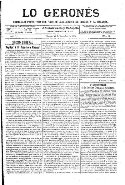 Geronés, Lo. 24/11/1894. [Issue]