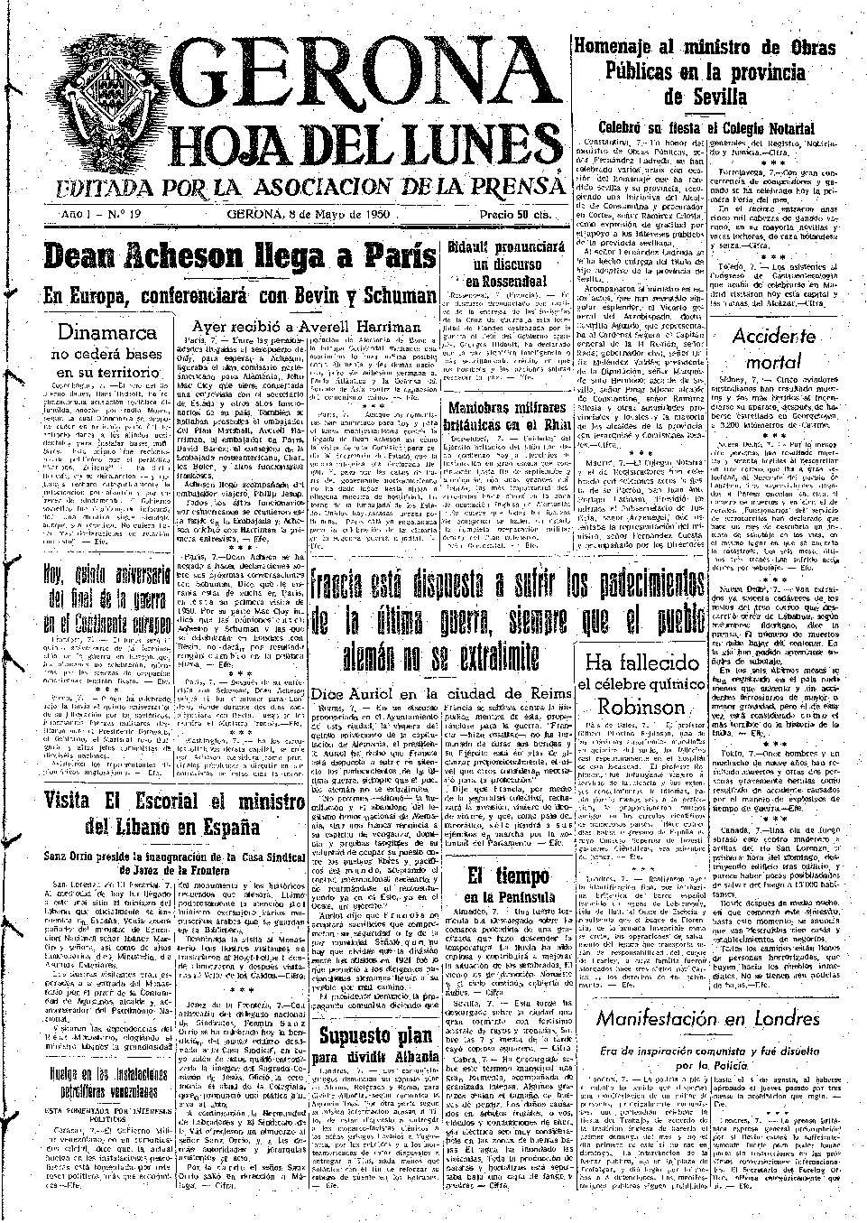 Hoja del Lunes. 8/5/1950. [Exemplar]