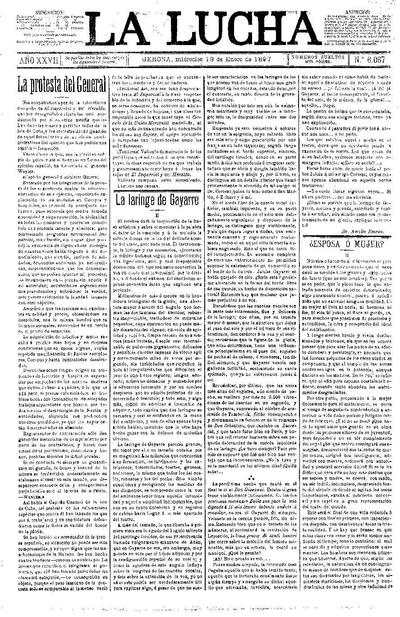Lucha, La. 13/1/1897. [Ejemplar]