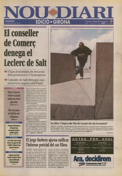 Nou Diari. Edició Girona. 22/5/1993. [Issue]