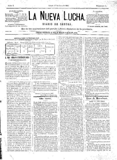 Nueva Lucha, La. 1/1/1887. [Issue]