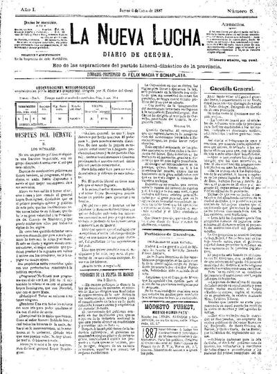 Nueva Lucha, La. 6/1/1887. [Exemplar]