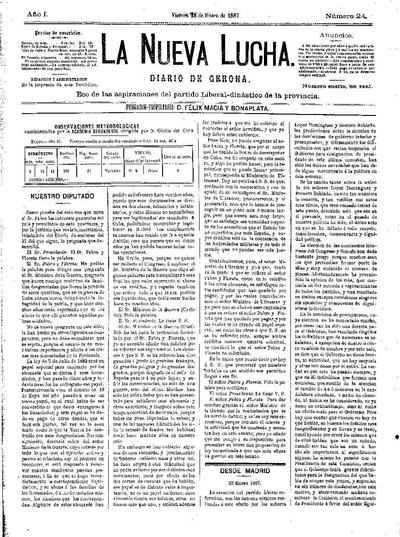 Nueva Lucha, La. 28/1/1887. [Issue]