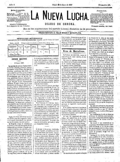 Nueva Lucha, La. 29/1/1887. [Issue]