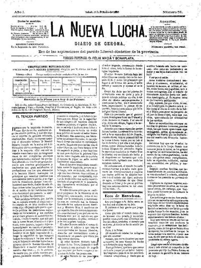 Nueva Lucha, La. 5/2/1887. [Issue]