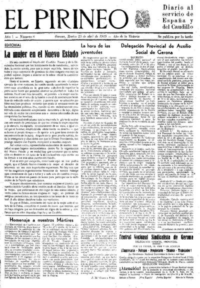 Pirineo, El. 25/4/1939. [Issue]