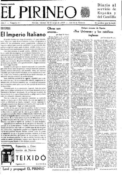 Pirineo, El. 12/5/1939. [Issue]