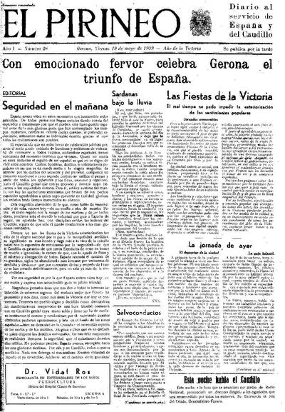 Pirineo, El. 19/5/1939. [Issue]
