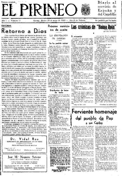 Pirineo, El. 23/5/1939. [Issue]