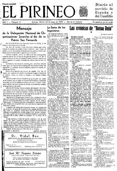 Pirineo, El. 30/5/1939. [Issue]
