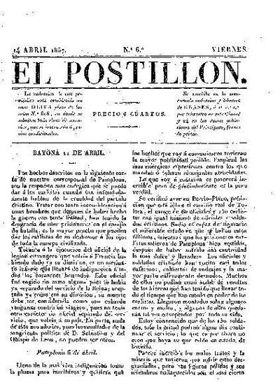 Postillón, El. 14/4/1837. [Issue]