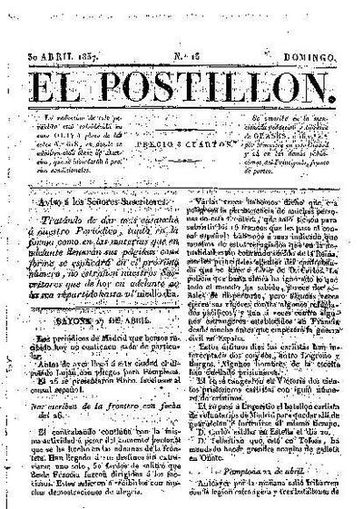 Postillón, El. 30/4/1837. [Issue]