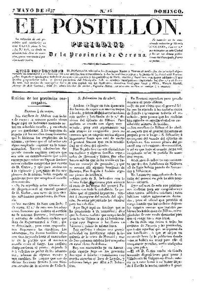 Postillón, El. 7/5/1837. [Issue]