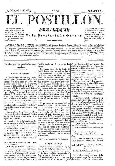 Postillón, El. 23/5/1837. [Issue]