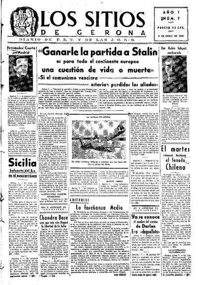 Sitios de Gerona, Los. 8/1/1943. [Issue]