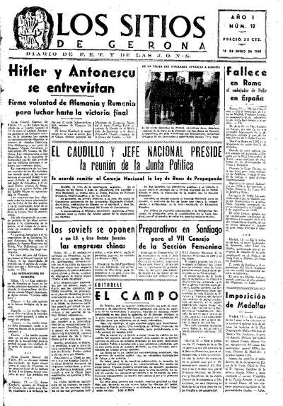 Sitios de Gerona, Los. 14/1/1943. [Issue]