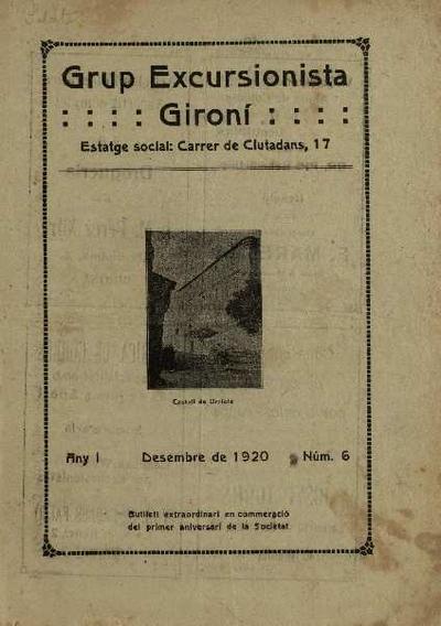 Butlletí del Grup Excursionista i Esportiu Gironí (GEiEG). 12/1920. [Issue]