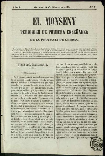 Monseny, El. 24/3/1865. [Issue]