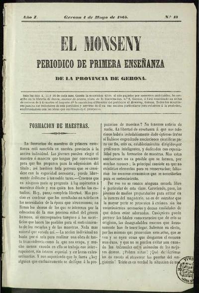 Monseny, El. 4/5/1865. [Issue]