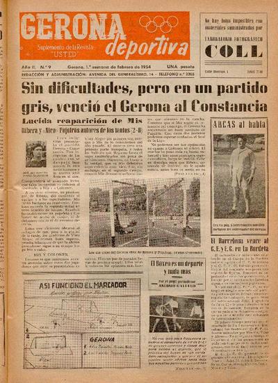 Gerona Deportiva. 1/2/1954. [Exemplar]