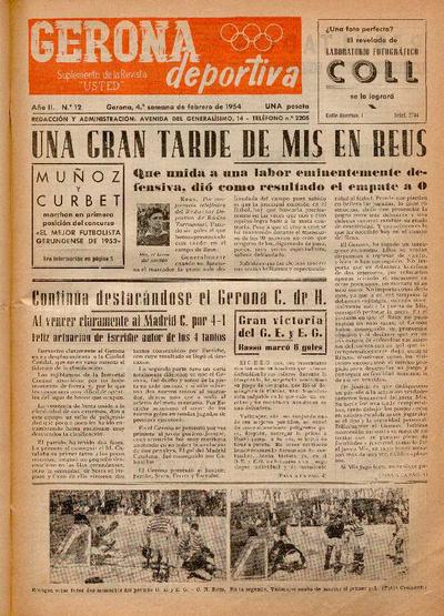 Gerona Deportiva. 22/2/1954. [Exemplar]