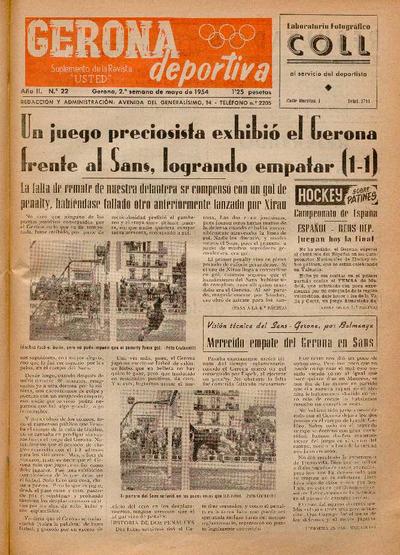 Gerona Deportiva. 8/5/1954. [Exemplar]